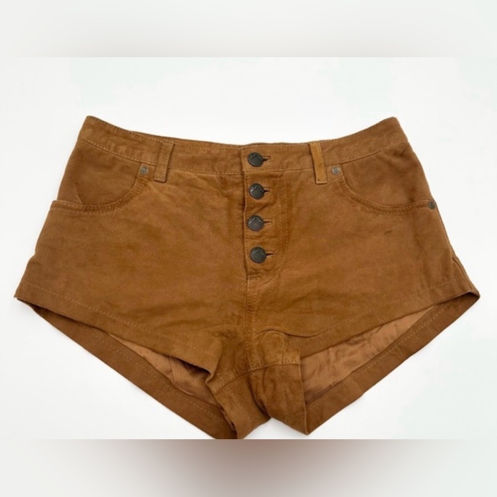 Free People Cheeky Goat Suede Micro Shorts - Western Boho Rave - Picture 2 of 8
